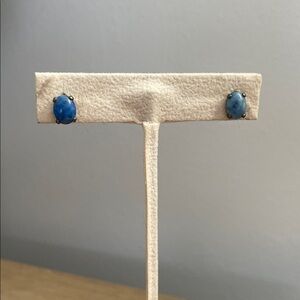 Vintage Blue Soladite Lapis Sterling Silver 925 Southwest Stud Earring